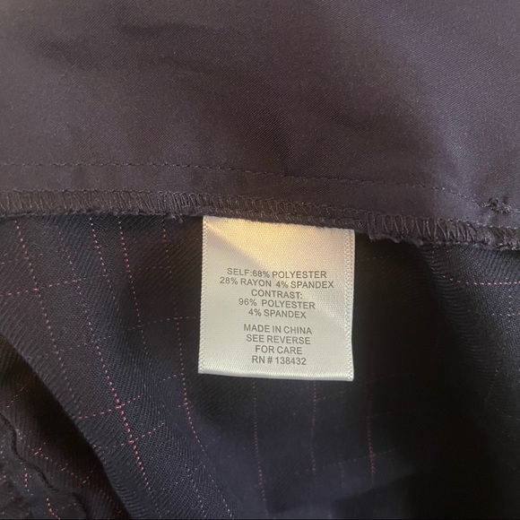 Modcloth Navy Red Trousers Pants XL Career Elastic Waist Pattern Straight Leg - Picture 9 of 9